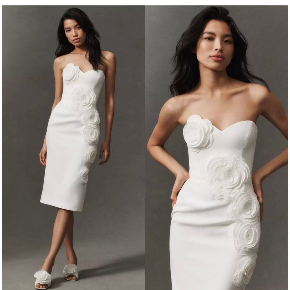 Helsi Kaia 3D Floral Strapless Midi Dress - size small New with tags
